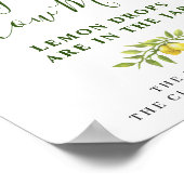 Elegant Waterverf Lemon Vrijgezellenfeest Poster (Hoek)