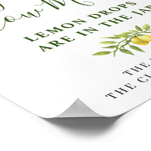 Elegant Waterverf Lemon Vrijgezellenfeest Poster (Hoek)