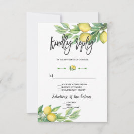 Elegant Waterverf Lemon Wedding Handwriting RSVP
