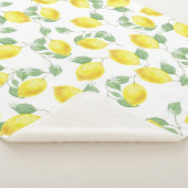 Elegant Waterverf Lemons & Blossom Sherpa Deken (3/4)
