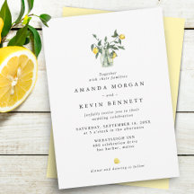 Elegant Waterverf Lemons Greenery QR Code Weddensc