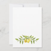 Elegant Waterverf Lemons Greenery Wedding Save The Date (Achterkant)