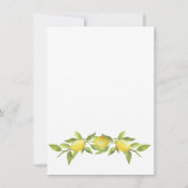 Elegant Waterverf Lemons Greenery Wedding Save The Date (Achterkant)