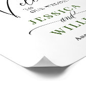 Elegant Waterverf Lemons Greenery Wedding Welkom Poster (Hoek)