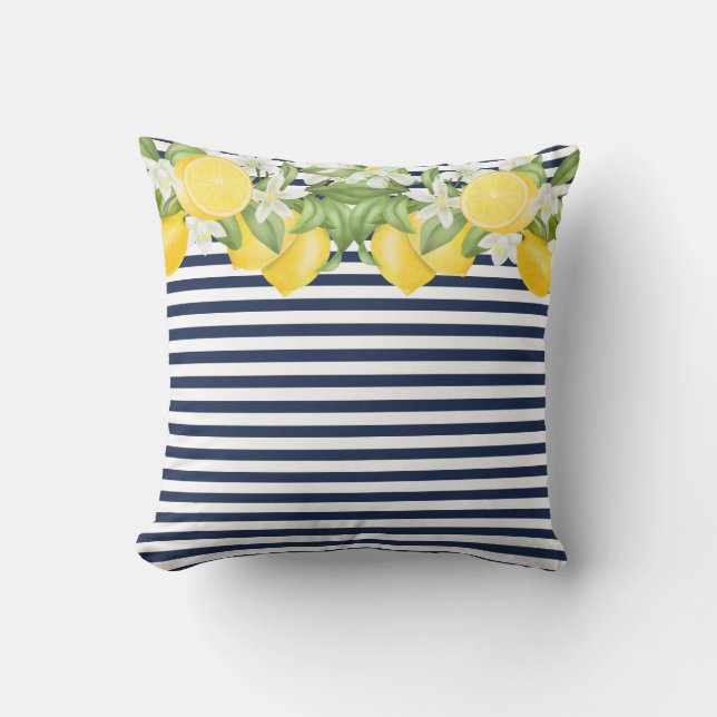 Elegant Waterverf Lemons Lumbar Pillow Kussen (Voorkant)