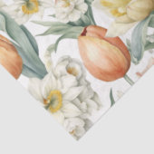 Elegant Waterverf Lente bloemen Tulpen Daffodils Tissuepapier (Detail)