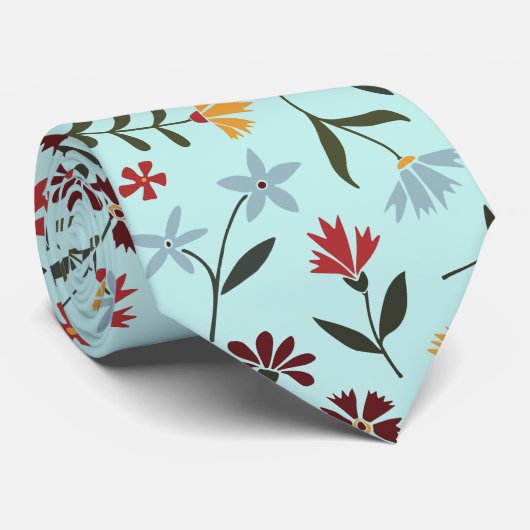Elegant Waterverf lichtgroen bloemenpatroon Stropdas (Opgerold)