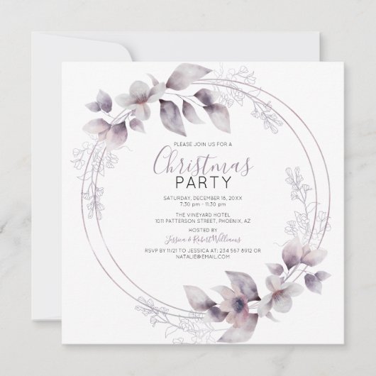 Elegant Waterverf Lijst | Kerstfeestdag Kaart (Voorkant)