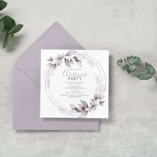 Elegant Waterverf Lijst | Kerstfeestdag Kaart