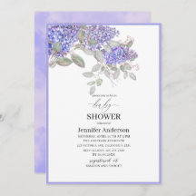 Elegant waterverf Lila Flowers Baby shower