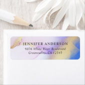 Elegant Waterverf Lila Gold Luxe op maat Etiket (Insitu)