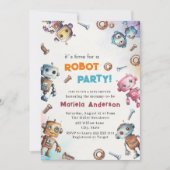 Elegant Waterverf Little Robots Baby shower Kaart (Voorkant)