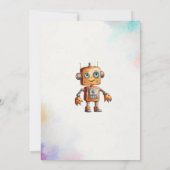 Elegant Waterverf Little Robots Baby shower Kaart (Achterkant)