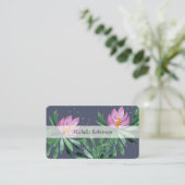 Elegant Waterverf Lotus Flower Professional Visitekaartje (Staand voorkant)