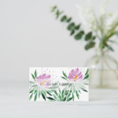 Elegant Waterverf Lotus Flower Professional Visitekaartje (Staand voorkant)