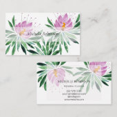 Elegant Waterverf Lotus Flower Professional Visitekaartje (Voorkant / Achterkant)