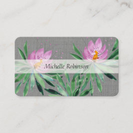 Elegant Waterverf Lotus Flower Professional Visitekaartje