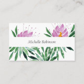 Elegant Waterverf Lotus Flower Professional Visitekaartje (Voorkant)