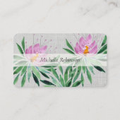 Elegant Waterverf Lotus Flower Professional Visitekaartje (Voorkant)
