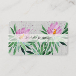 Elegant Waterverf Lotus Flower Professional Visitekaartje