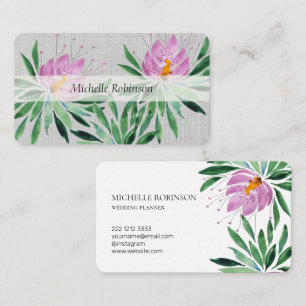 Elegant Waterverf Lotus Flower Professional Visitekaartje
