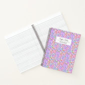 Elegant Waterverf Luipaardhuid Patroon Monogram Notitieboek (Binnen)