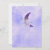 Elegant waterverf maan paarse bloemen baby in bl kaart (Achterkant)