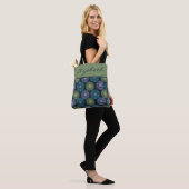Elegant waterverf madeliefpatroon tote bag (Op model)