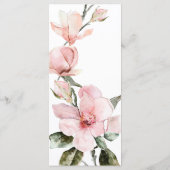 Elegant Waterverf Magnolia Botanical Wedding Menu (Achterkant)