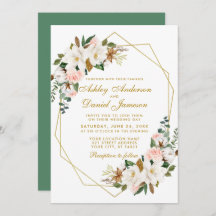 Elegant Waterverf Magnolias Rozen Gold Wedding