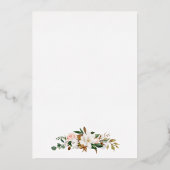 Elegant Waterverf Magnolias Rozen Weddenschap Gold Folie Uitnodiging (Achterkant)