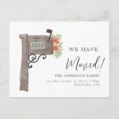 Elegant Waterverf Mailbox New Home Moving Aankondigingskaart (Voorkant)