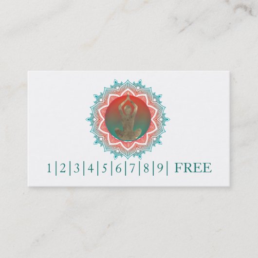 Elegant Waterverf Mandala YOGA Instructor Logo Visitekaartje (Voorkant)