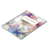 Elegant Waterverf Marble Gold Foil Sketchbook Notitieboek (Linkerzijde)