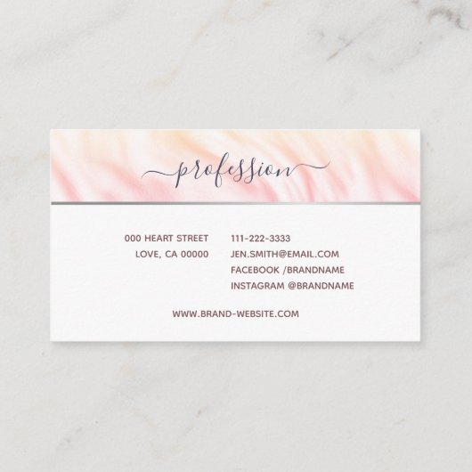 Elegant Waterverf marmer met Lijst chique  Visitekaartje (Achterkant)