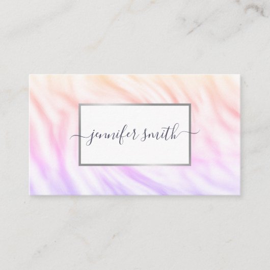 Elegant Waterverf marmer met Lijst chique  Visitekaartje (Voorkant)