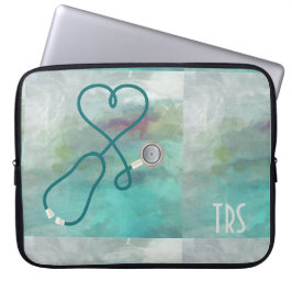 Elegant Waterverf Medical Doctor of verpleegkundig Laptop Sleeve