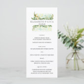Elegant Waterverf Mediterranean Olive Wedding Menu (Staand voorkant)