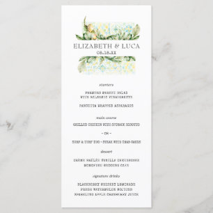 Elegant Waterverf Mediterranean Olive Wedding Menu