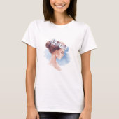 Elegant Waterverf meisje T-shirt (Voorkant)