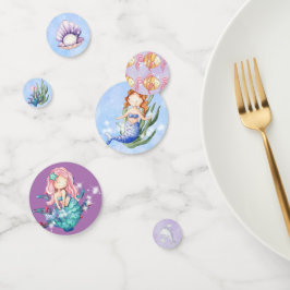 Elegant Waterverf Mermaids Birthday Confetti