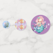 Elegant Waterverf Mermaids Birthday Confetti (Achterkanten)