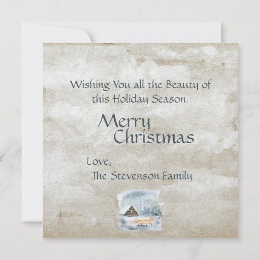 Elegant Waterverf Merry Kerstfeestdag (Achterkant)