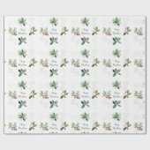 Elegant Waterverf Merry Kerstmis Cadeaupapier (Vlak)