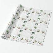 Elegant Waterverf Merry Kerstmis Cadeaupapier (Uitgerold)