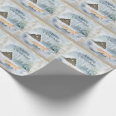 Elegant Waterverf Merry KerstWinter Holiday Cadeaupapier (Hoek)