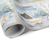 Elegant Waterverf Merry KerstWinter Holiday Cadeaupapier (Rol Hoek)