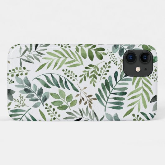 Elegant Waterverf met botanische bladeren  Case-Mate iPhone Case (Achterkant (horizontaal))