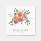 Elegant Waterverf minimalist Floral Wedding Servet (Voorkant)