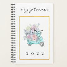 Elegant Waterverf Modern Mint Flowers Golg Bike